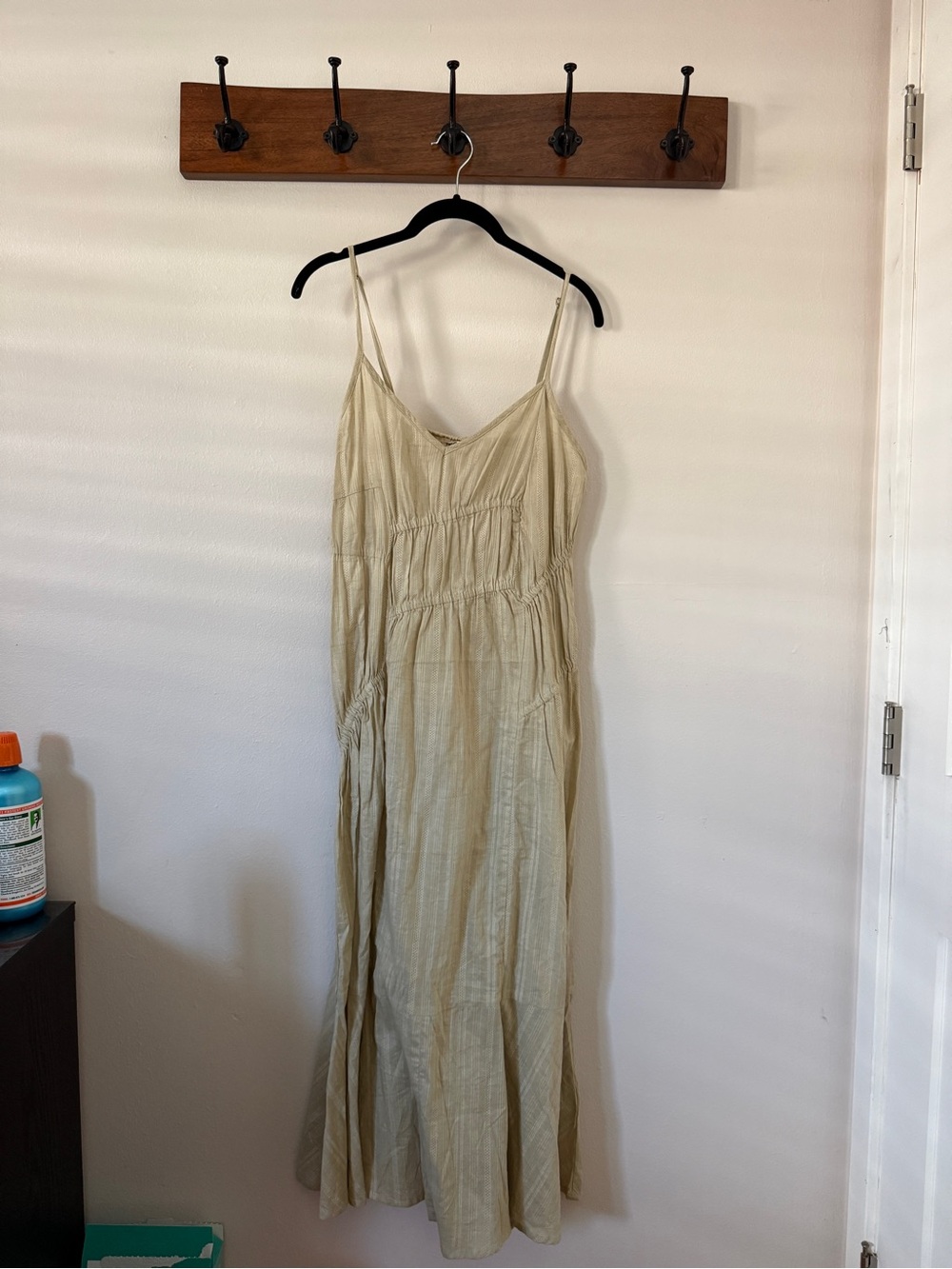 Natura Sage Green Linen Blend Maxi Dress Size Medium Boho Cottagecore